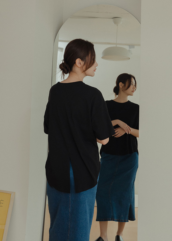 MIT冰酷棉後開岔造型T