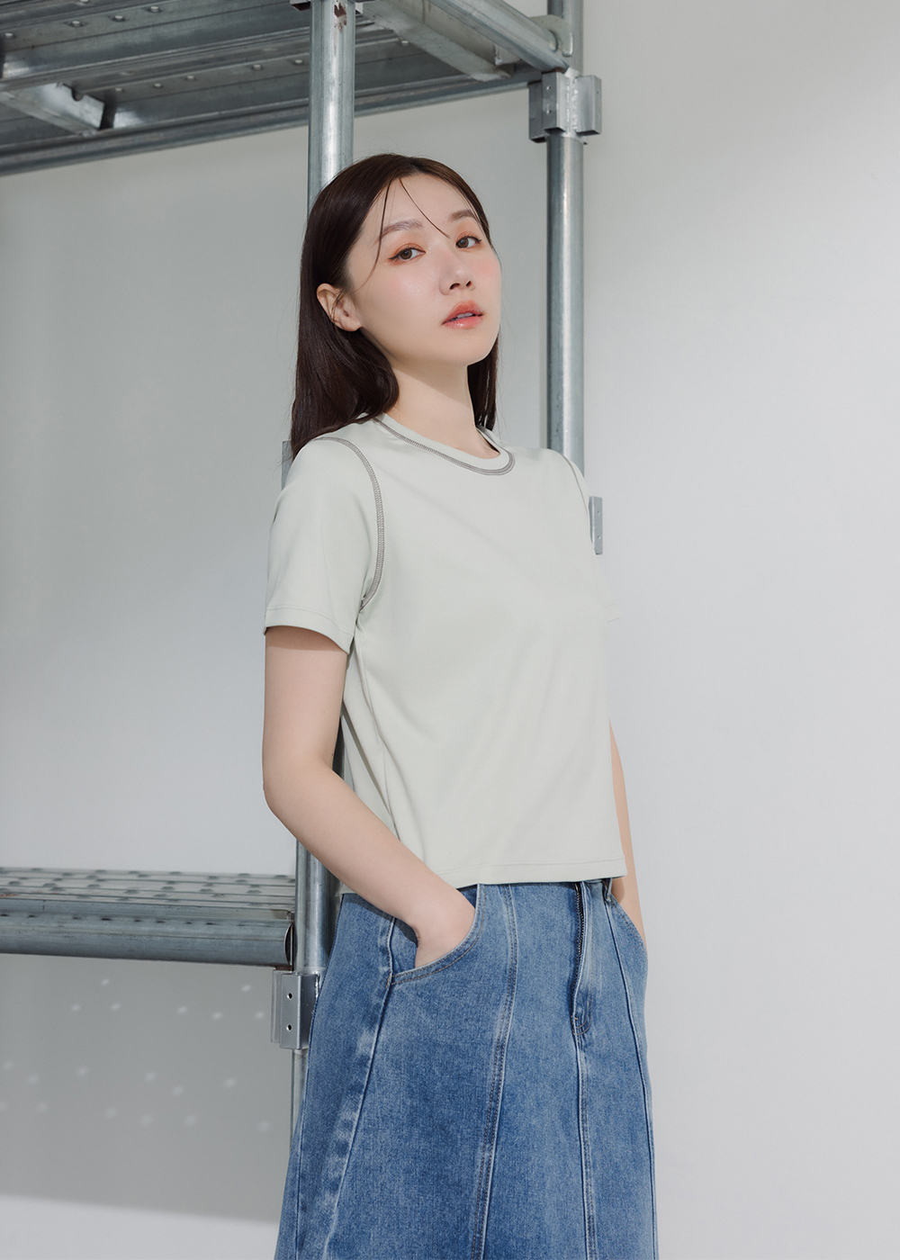 M系列撞色線基本T