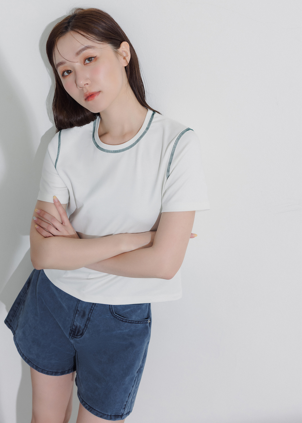 M系列撞色線基本T