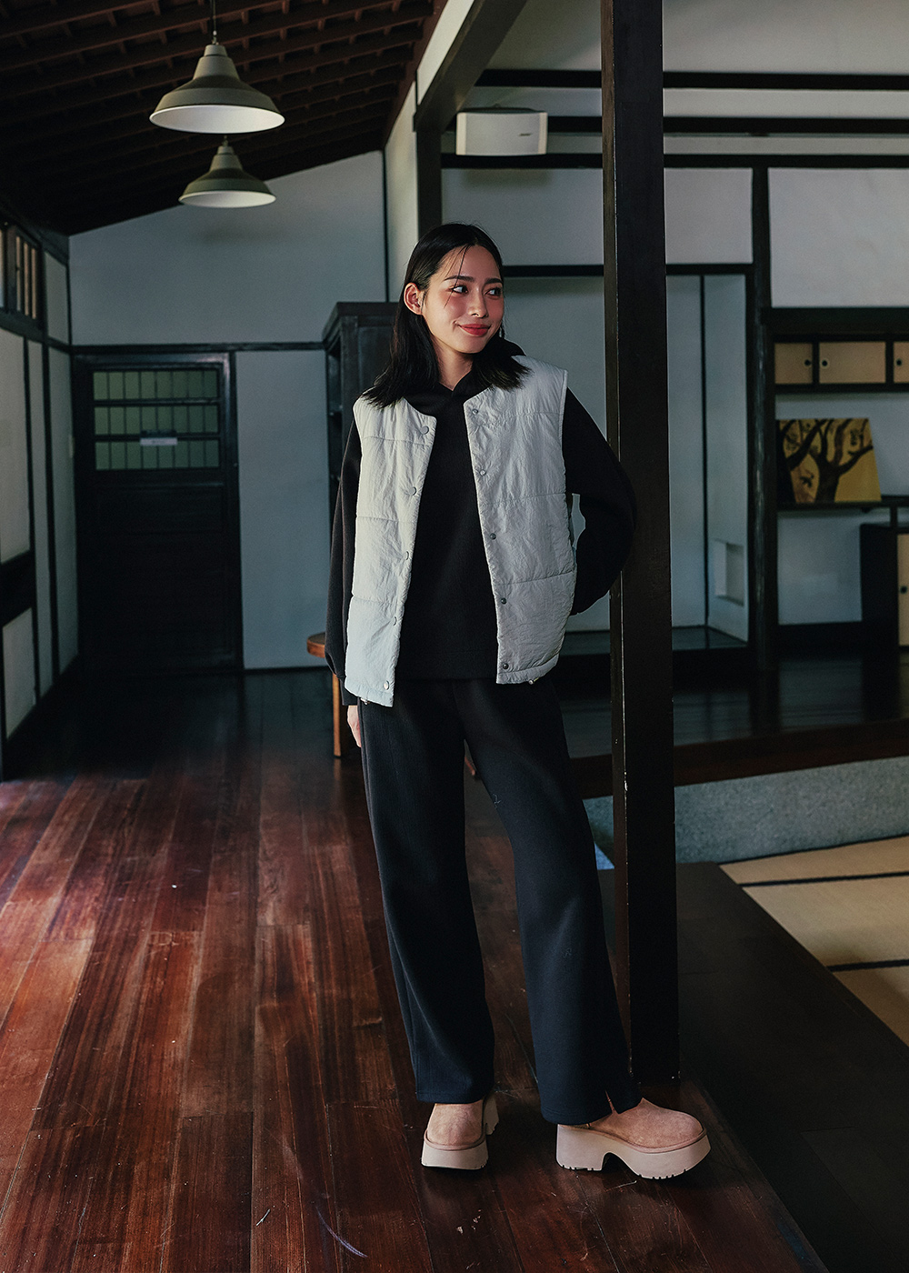 森系列夾層棉連帽大學T