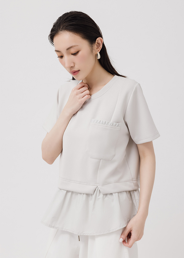 MIT假兩件拼接上衣