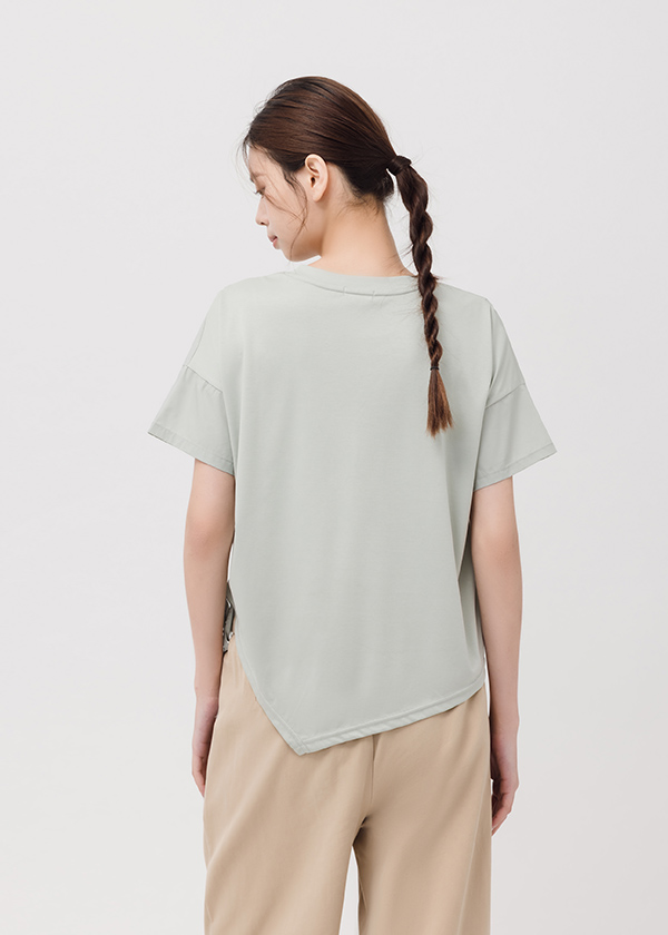 MIT拼接液態棉抽繩上衣