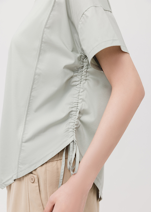 MIT拼接液態棉抽繩上衣