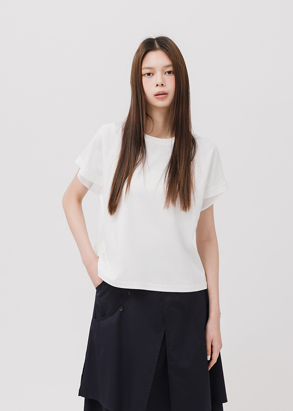 MIT俐落拼接上衣