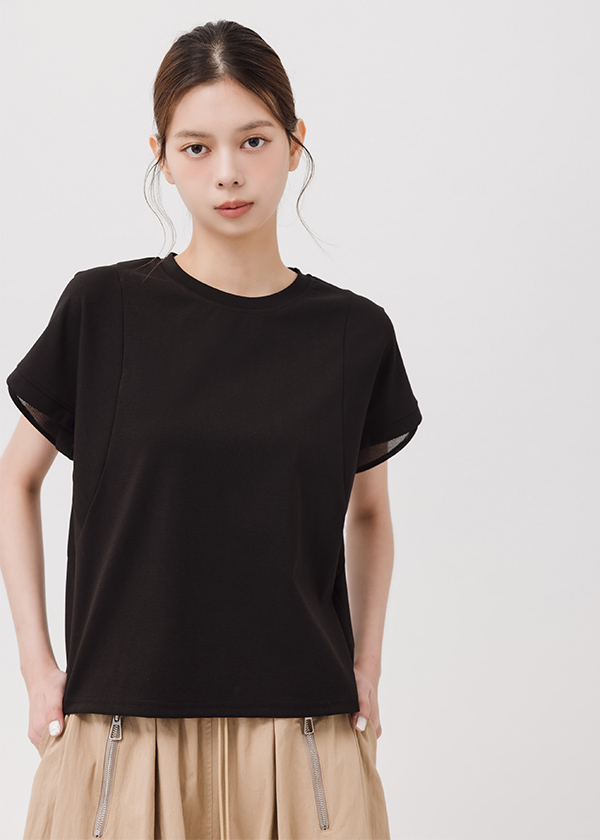 MIT俐落拼接上衣