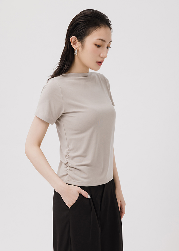 百搭質感親膚抽皺上衣