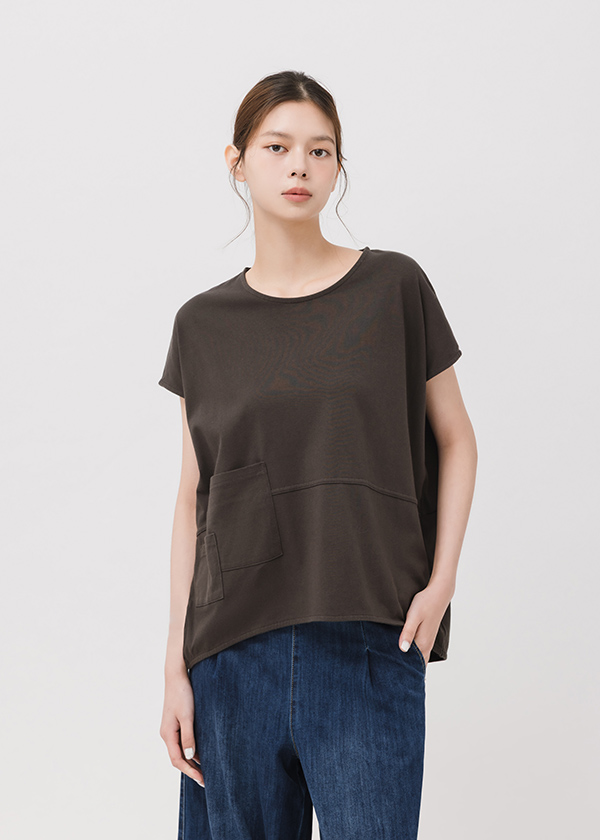 MIT森系列純棉長版口袋上衣