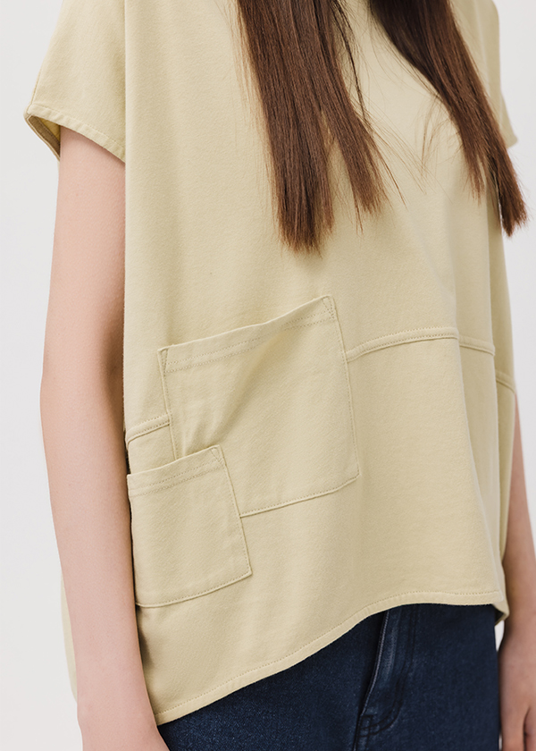 MIT森系列純棉長版口袋上衣