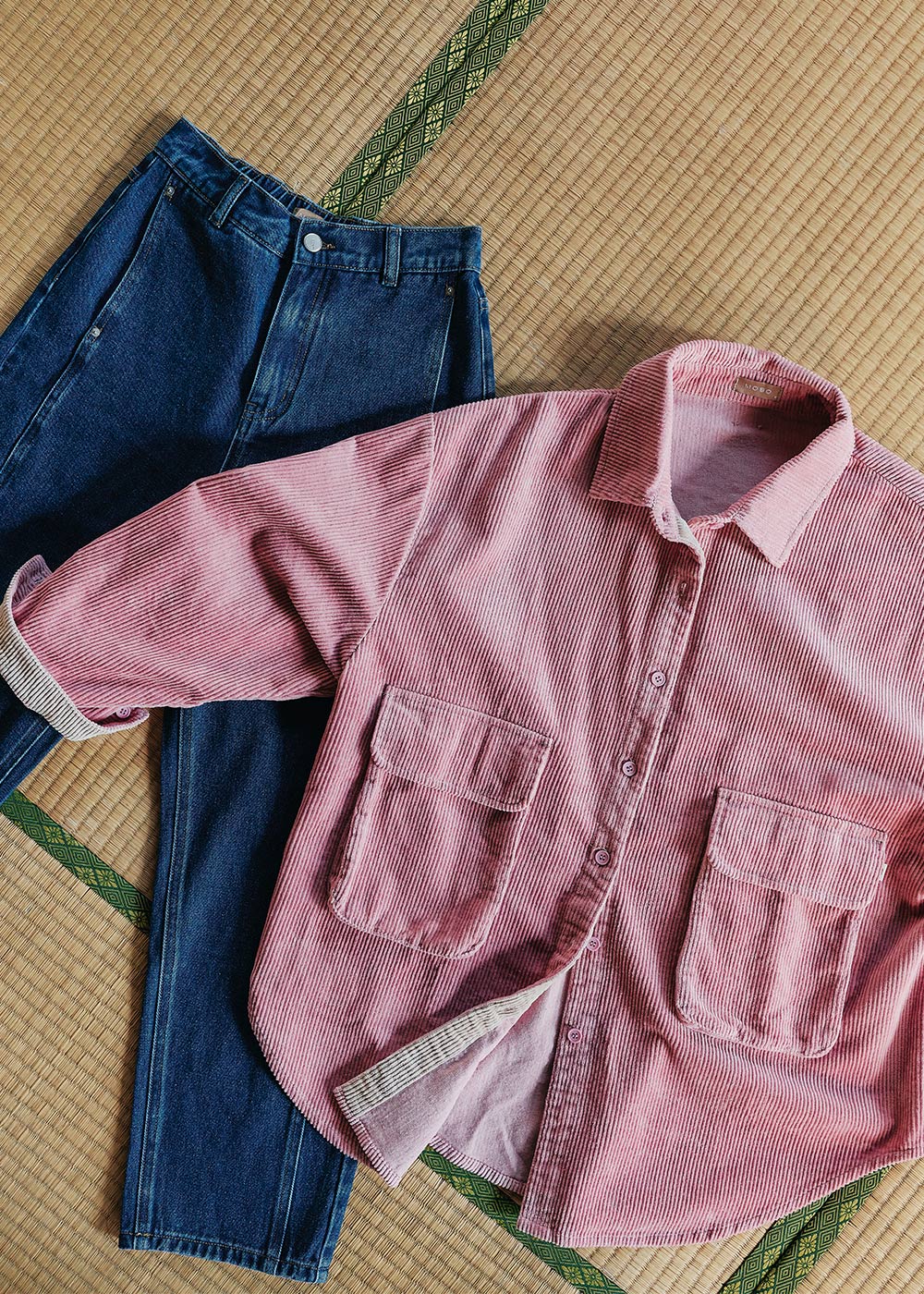 森系列大口袋撞色襯衫