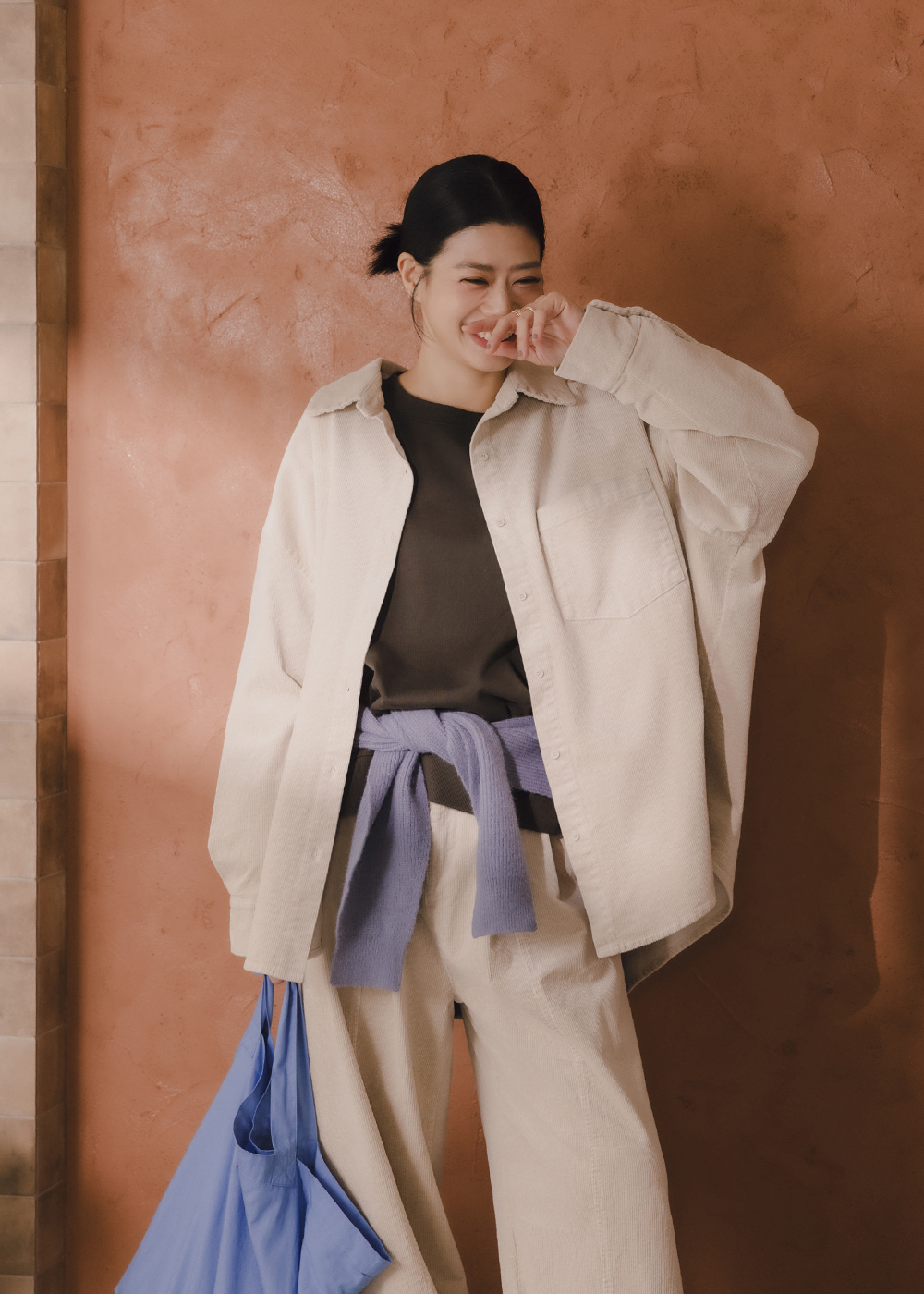 燈芯絨廓形襯衫