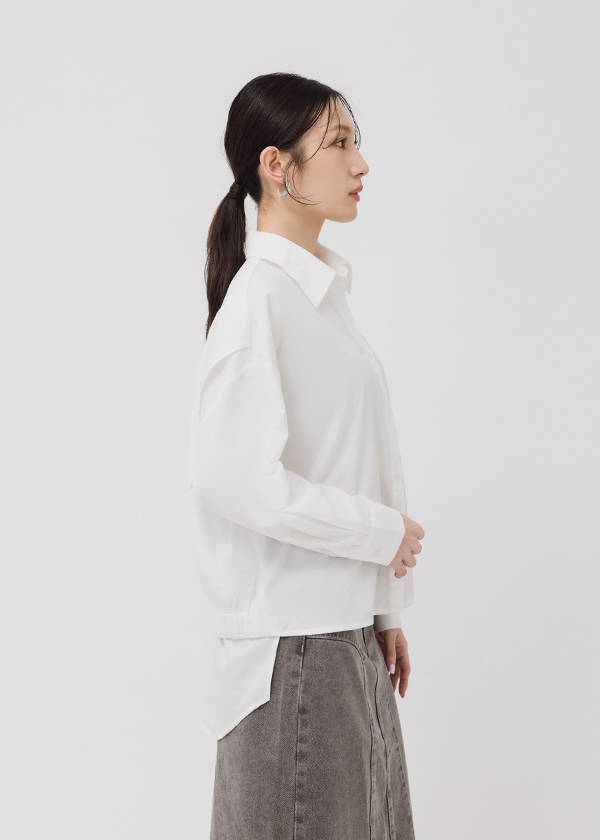 設計感假兩件襯衫外套