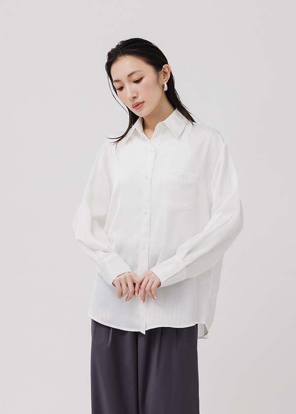 時髦光澤感條紋襯衫