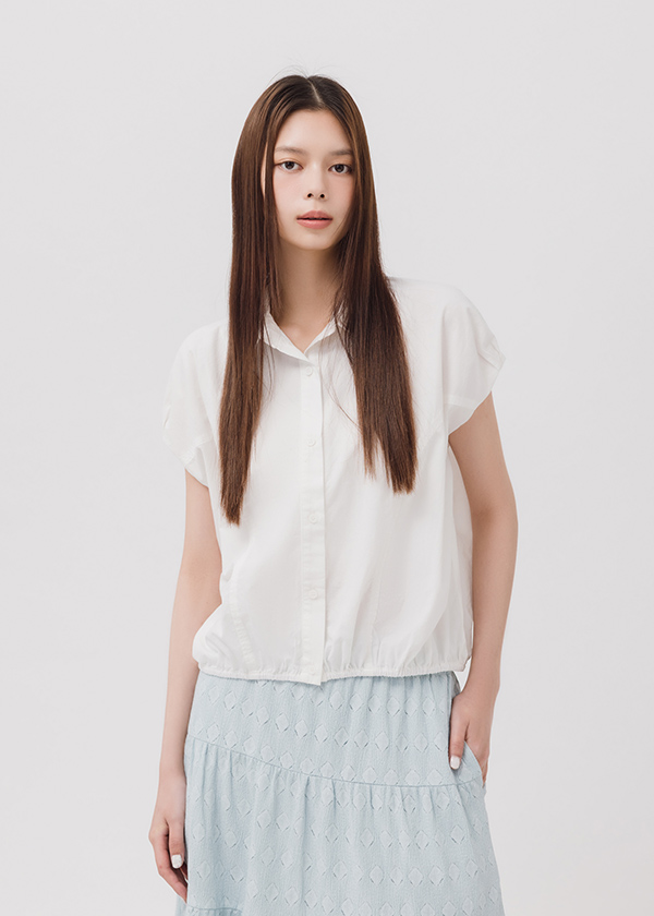 純棉連袖縮口襯衫