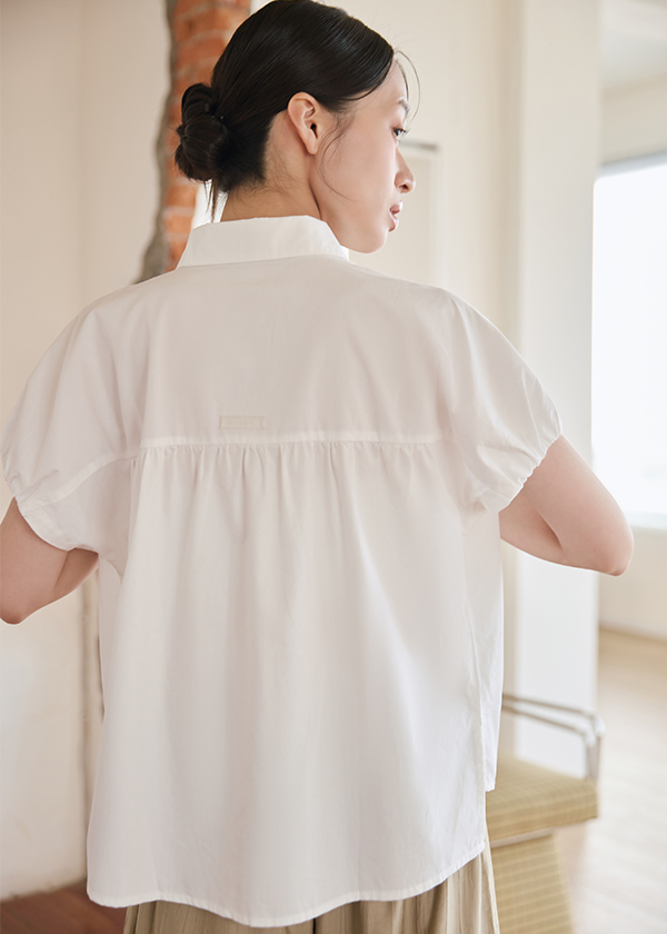 M系列抽褶造型連袖襯衫