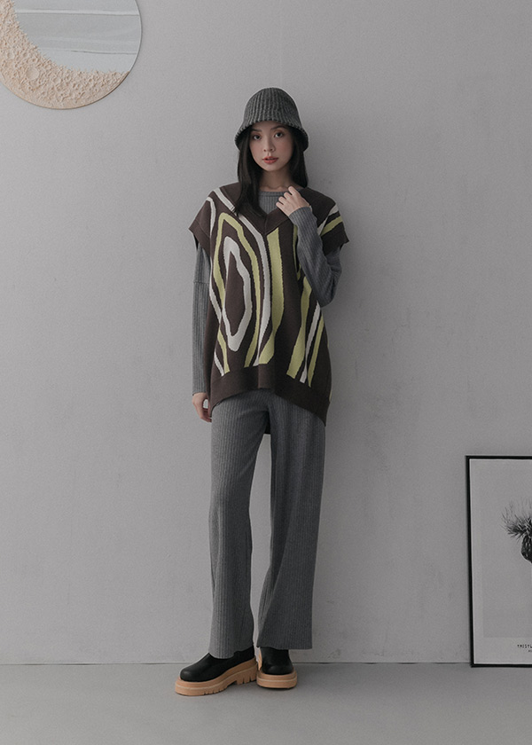 永續發展圖紋針織背心