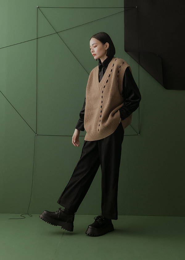 慵懶周末寬版虛線背心