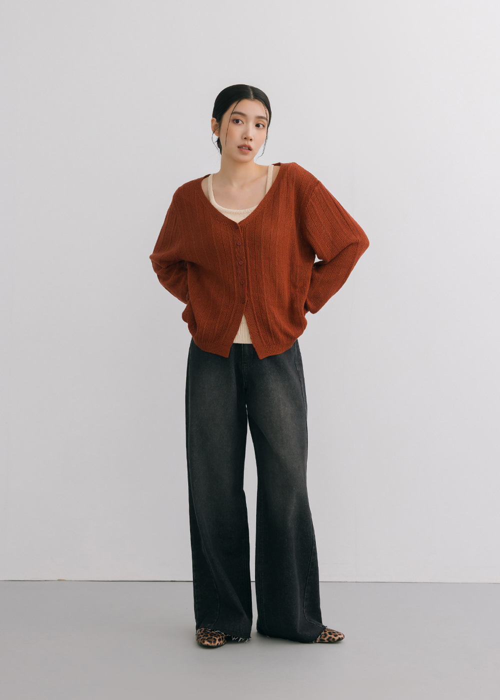 假兩件式氣質針織上衣