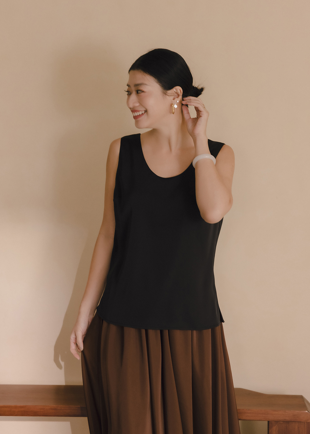 質感緞面寬肩帶bra背心