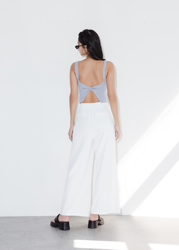 方領寬後紐結bra top背心