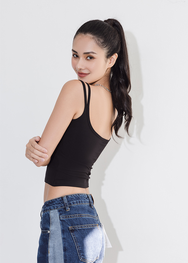 造型肩帶穩定包覆bra top背心