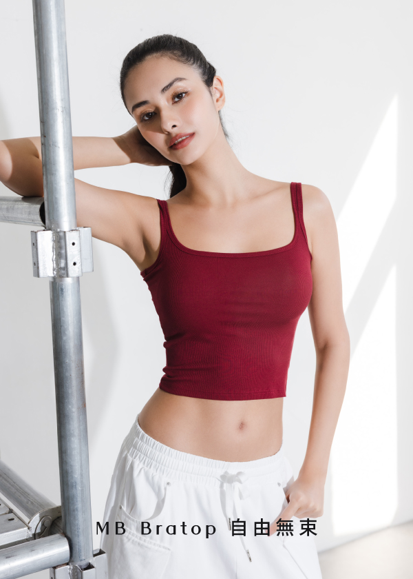 造型肩帶穩定包覆bra top背心