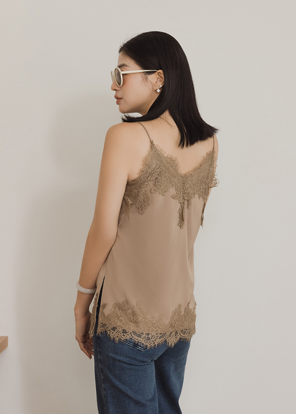 睫毛蕾絲緞面BRA TOP
