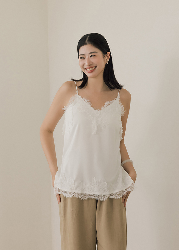 睫毛蕾絲緞面BRA TOP