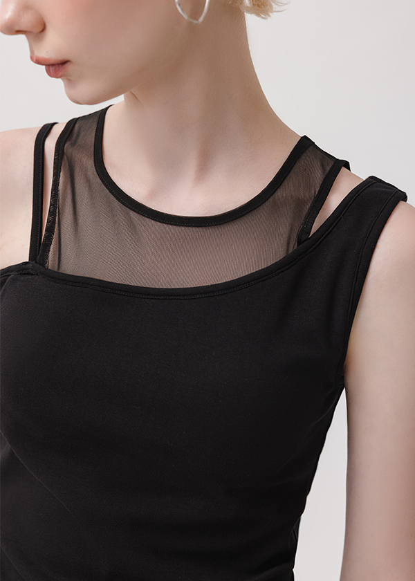設計網布拼接Bra Top