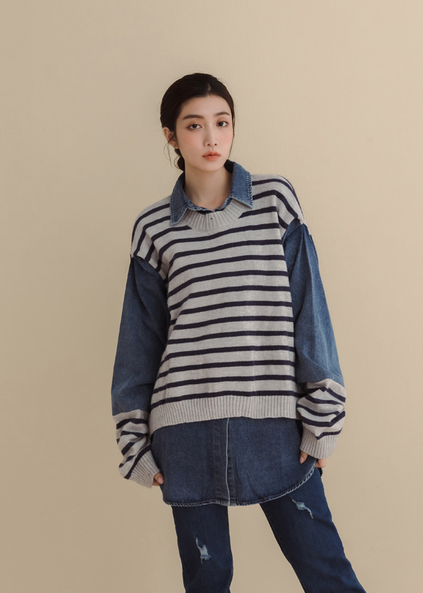 率性仿兩件式長版上衣