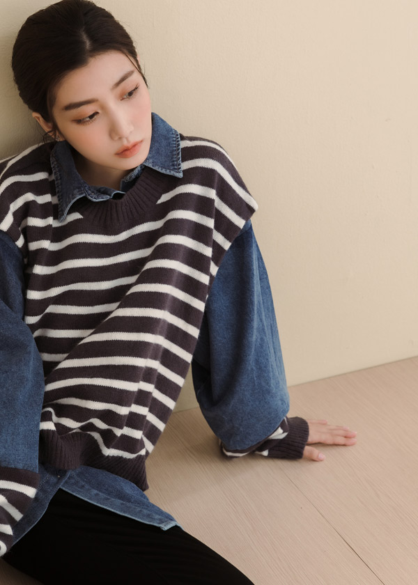 率性仿兩件式長版上衣