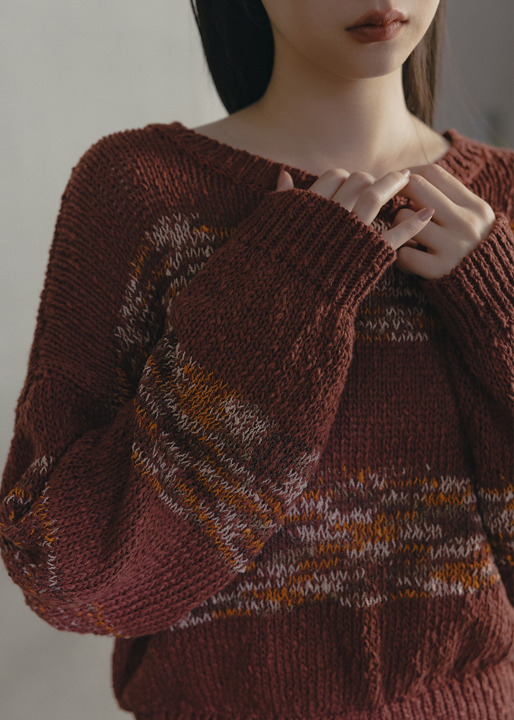 設計感混紡時髦針織上衣