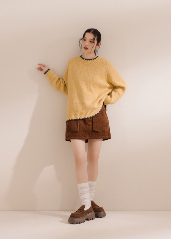 貝殼引線針織毛衣