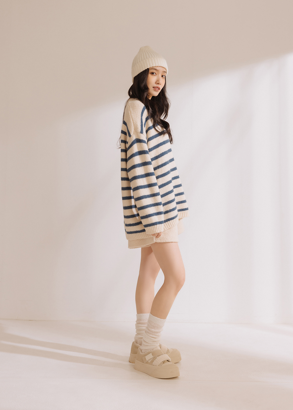 經典條紋寬鬆毛衣