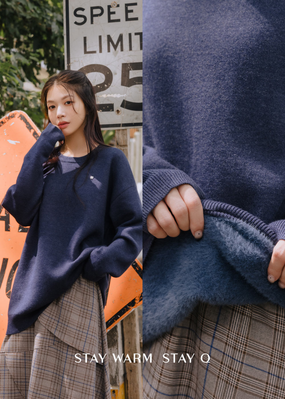 寬鬆長版-雪Q針織上衣