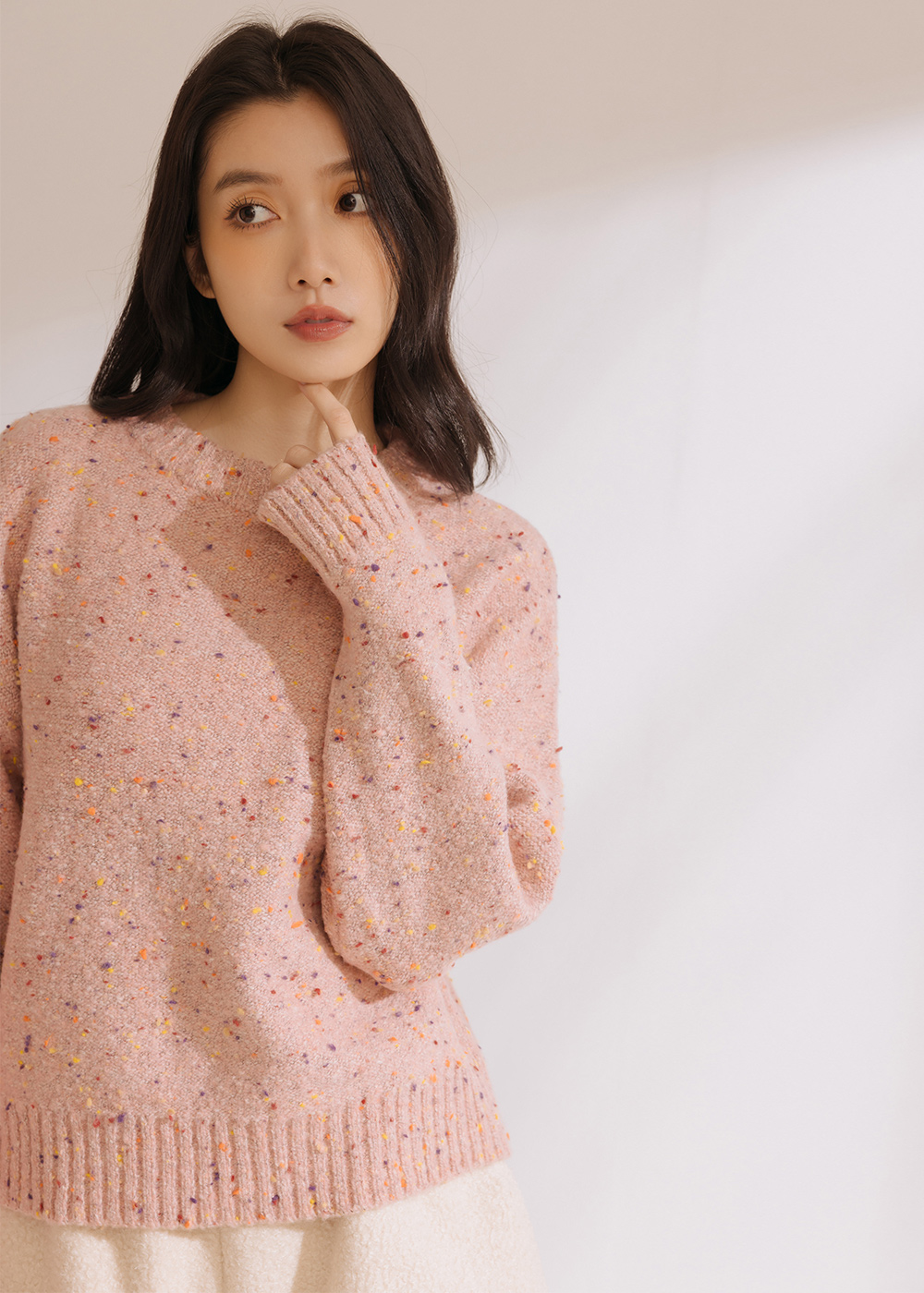雪花彩點針織毛衣