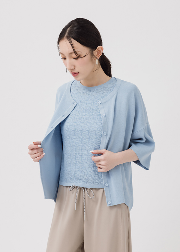 兩件式紋理針織上衣