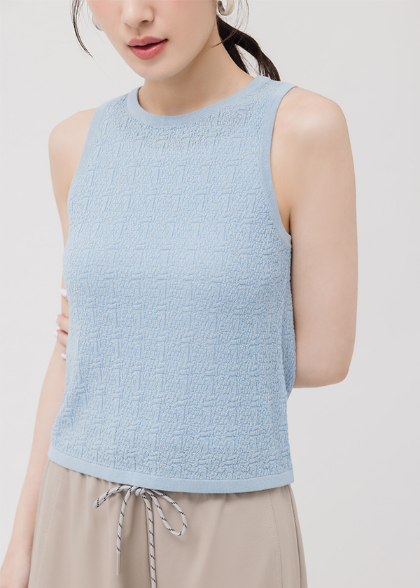 兩件式紋理針織上衣