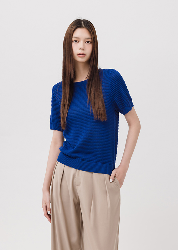 天絲涼感紋理針織上衣