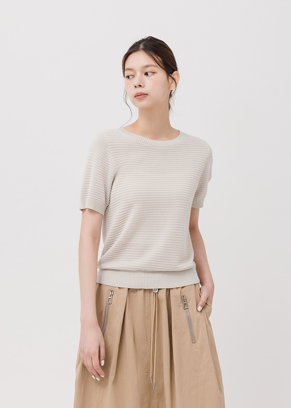 天絲涼感紋理針織上衣