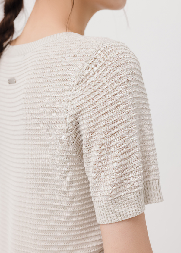 天絲涼感紋理針織上衣