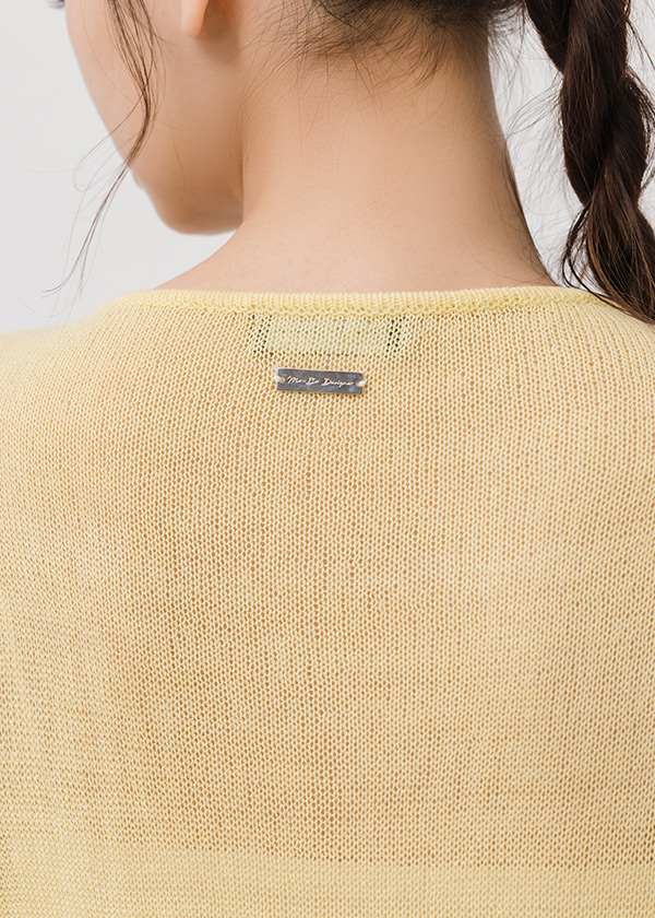 撞色不對稱針織上衣