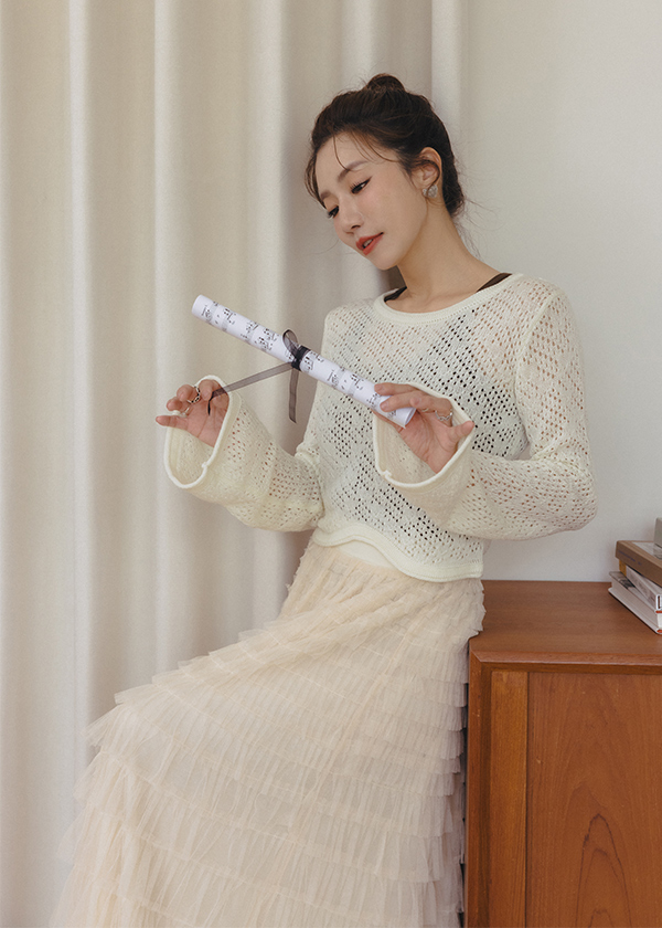 短版精緻針織上衣