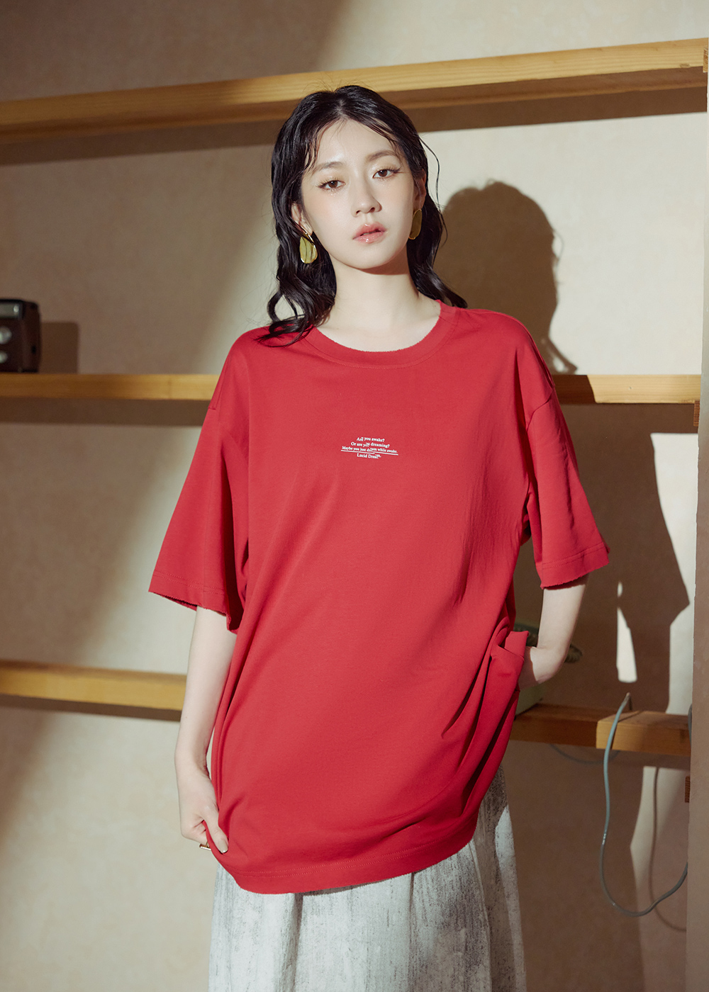 清醒夢剪破設計寬鬆上衣