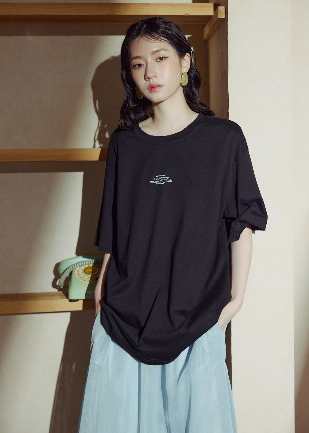 清醒夢剪破設計寬鬆上衣