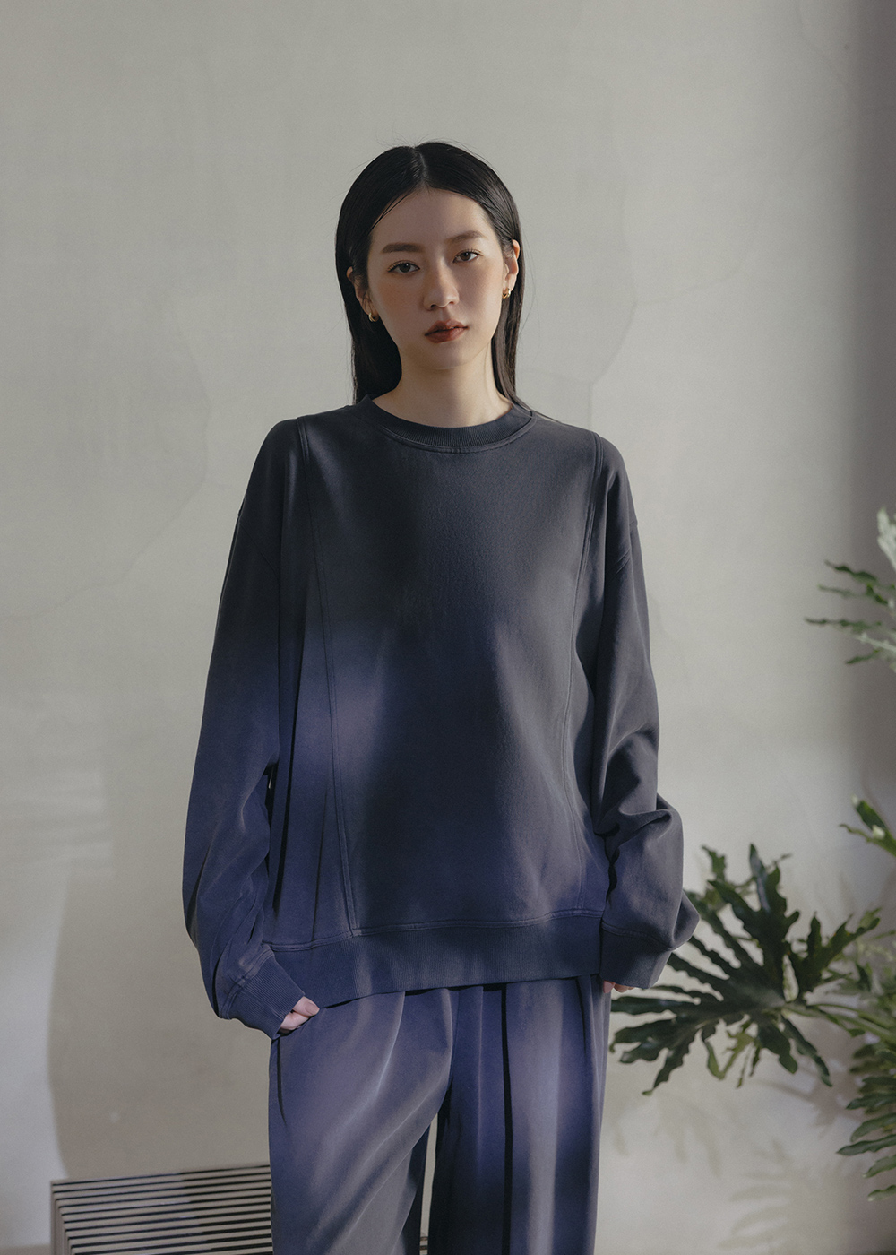 個性水洗剪接設計上衣