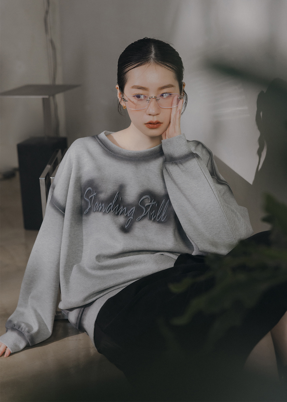 設計感特殊刷色立體字上衣