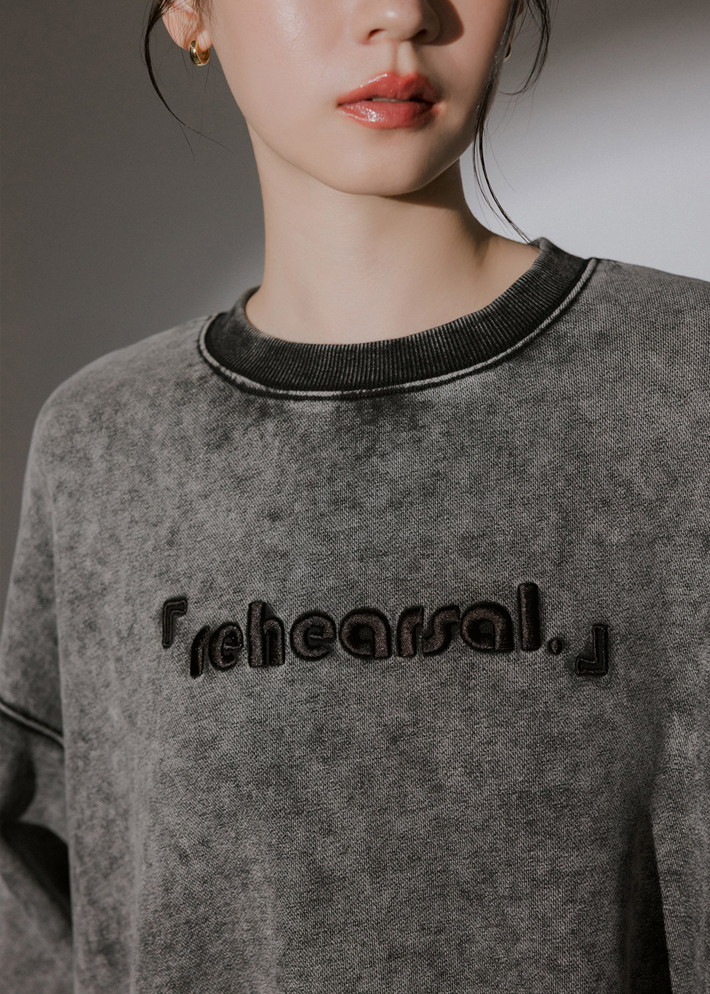 rehearsal設計水洗電繡上衣