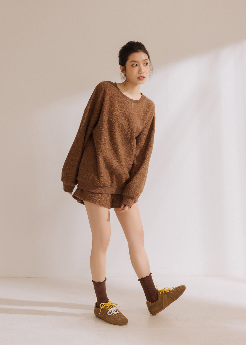 泰迪熊捲捲毛口袋上衣