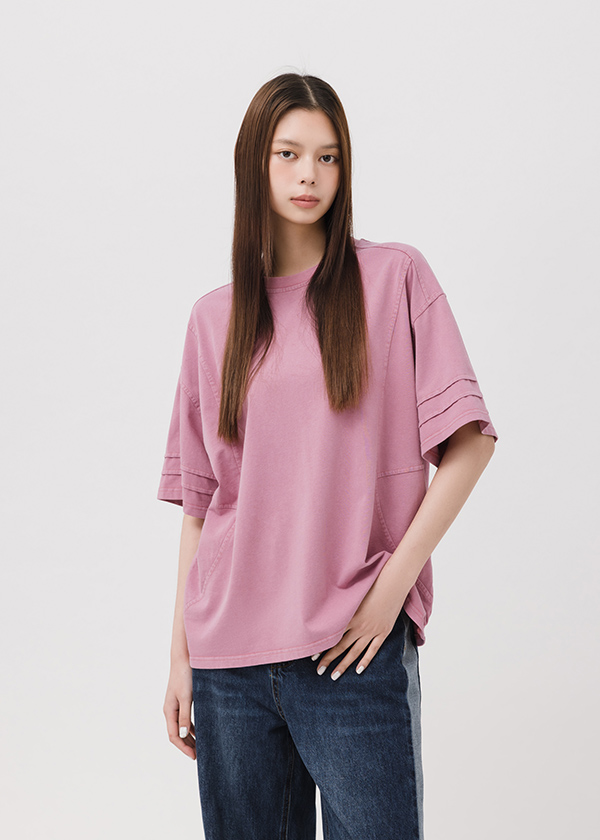 個性剪接水洗上衣