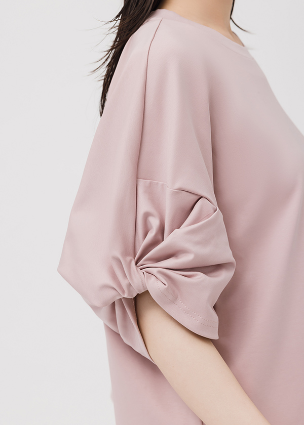 液態氨柔挺棉-花朵袖型T恤